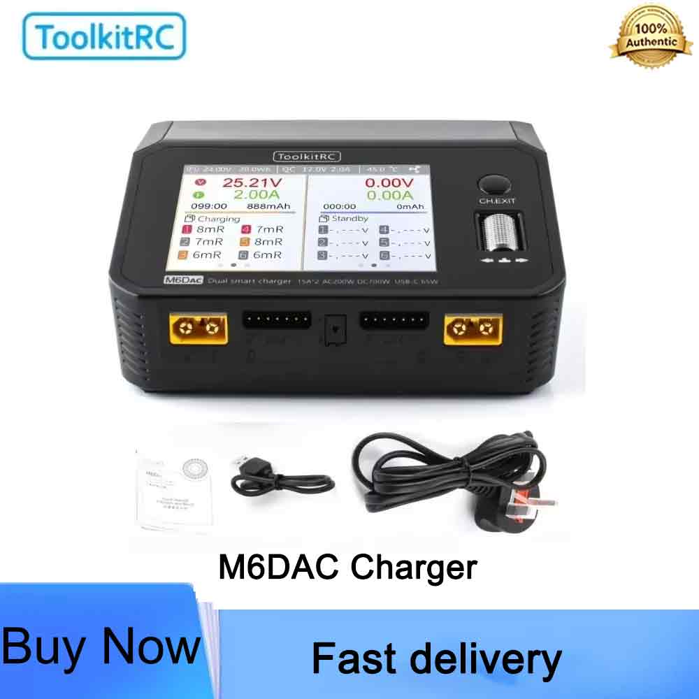 Toolkitrc M6Dac Smart Charger - ToolkitRC M6DAC เครื่องชาร์จสมาร์ทบาลานซ์ 700W 15A รองรับสองช่องสัญญาณ