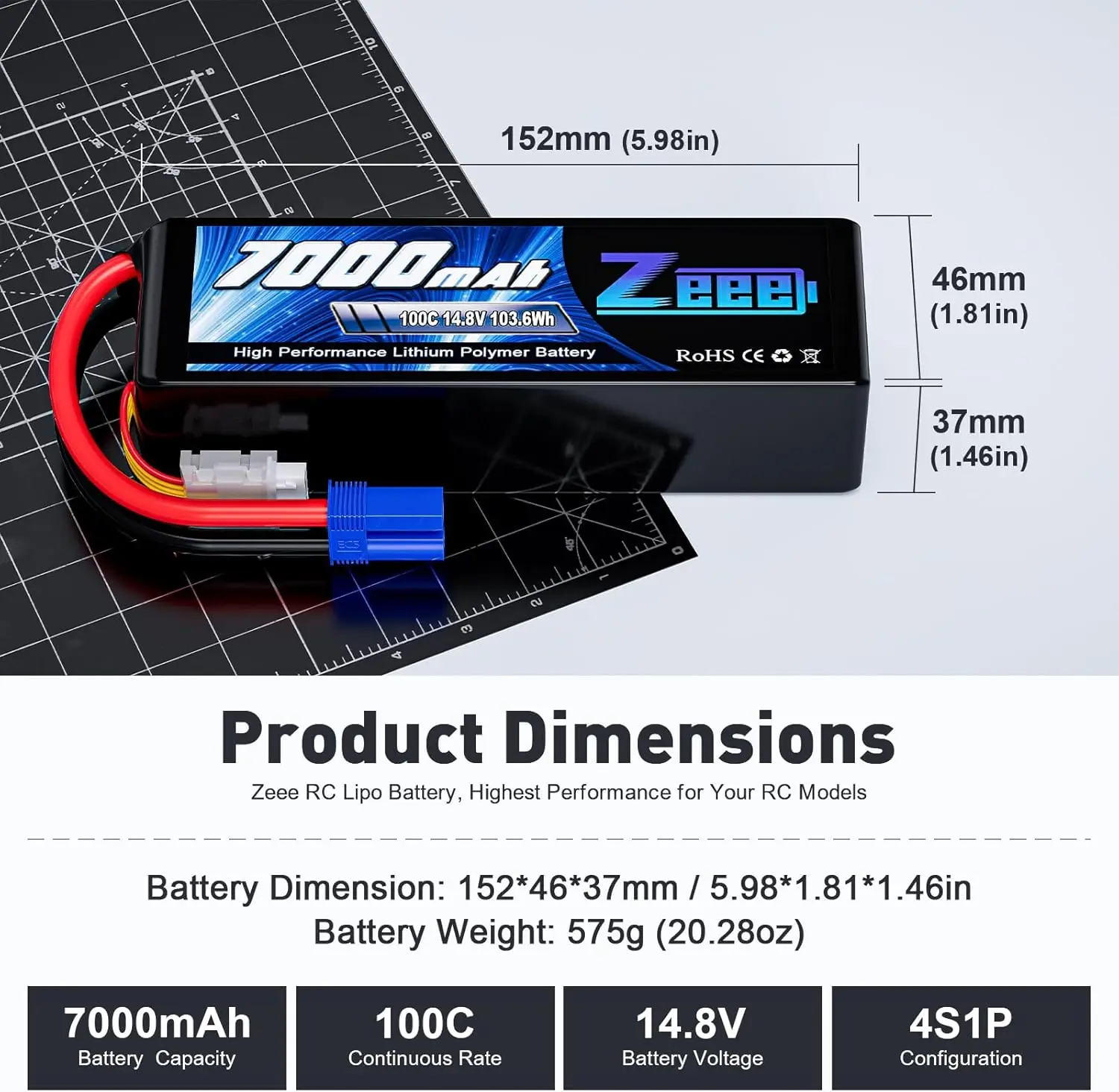 Zeee 4S 7000mAh FPV Drone แบตเ - 6S Lipo Battery 22.2V 5000Mah บทวิจารณ์และราคา